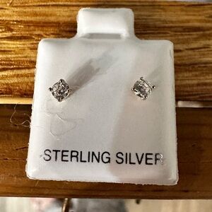 Silver Classic Stud Earrings Sterling Finish